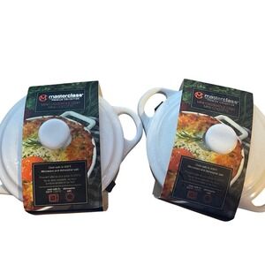 Master Class Mini Casserole Dish With Lid. White NEW! 2 sets